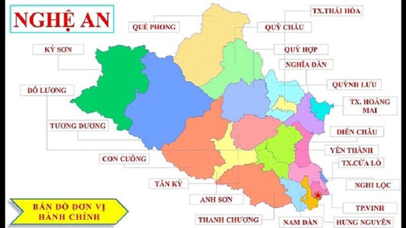 Bản đồ vị trí Hành Chính tỉnh Nghệ An