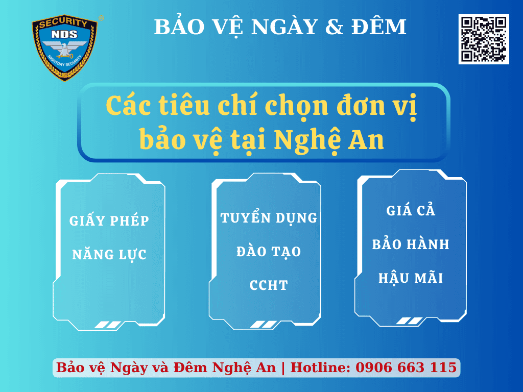 Các tiêu chí chọn đơn vị cung cấp dịch vụ bảo vệ tại Nghệ An